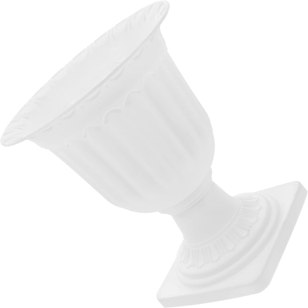 GALPADA Detachable Small Plastic Roman Style Planter Pot with Vintage Design for Succulents and Flowers Decorative Garden Container for Weddings Parties Home Porch White