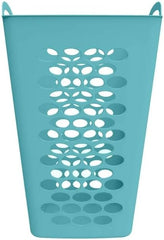 Flexible Square Laundry Hamper - Teal Collapsible Fabric Clothes Bin with Handles, Space-Saving Foldable Design for Bedroom, Dorm or Bathroom