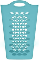Flexible Square Laundry Hamper - Teal Collapsible Fabric Clothes Bin with Handles, Space-Saving Foldable Design for Bedroom, Dorm or Bathroom