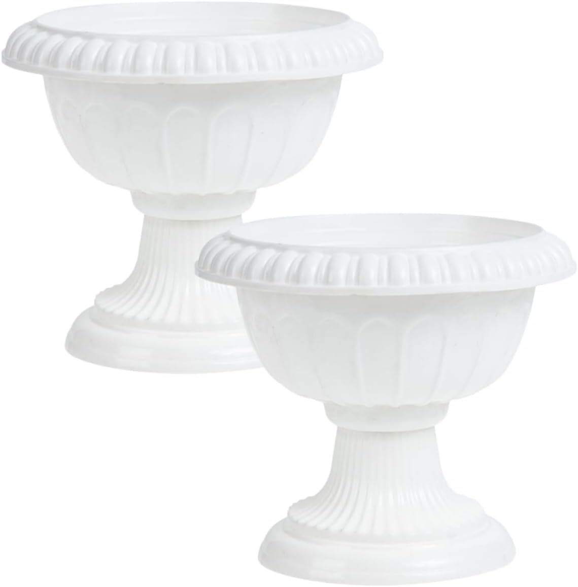 2pcs Wedding Flower Pot Garden Decorations Flower Urn Large Outdoor Pots Decorative Flowerpot Centerpiece Planter Retro Flower Pots Porch Wedding Decor Vintage Shaped White Plastic