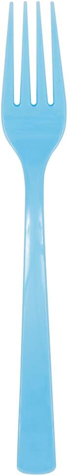 Powder Blue Solid Plastic Forks (18ct) - Durable & Elegant Party Cutlery - Perfect For Parties, Picnics & Every Occasion