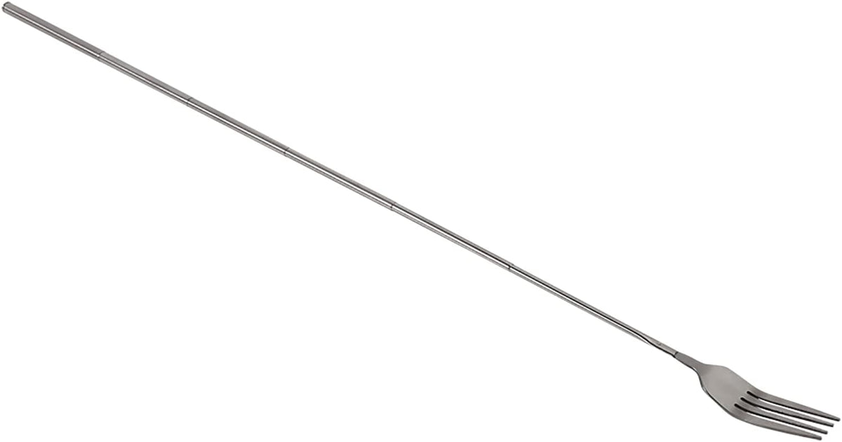 Stainless Steel Dinner Fork,BBQ Telescopic Extendable Dinner Fruit Dessert Long Handle Fork Stainless Steel Cutlery