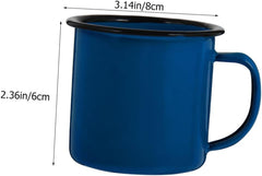 Vintage Style Enamel Mugs Set of 2 Insulated Tea Cup Water Cup for Kitchen