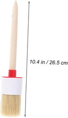 Mipcase 1Pc Wooden Handle Round Bristle Brush for BBQ Oil Painting and Crafting Versatile Brush for Grease and Watercolor Painting Ergonomic Design Reduces Fatigue
