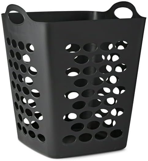 Flexible Black Laundry Hamper Basket, 1 Pack