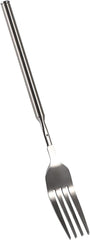 Stainless Steel Dinner Fork,BBQ Telescopic Extendable Dinner Fruit Dessert Long Handle Fork Stainless Steel Cutlery