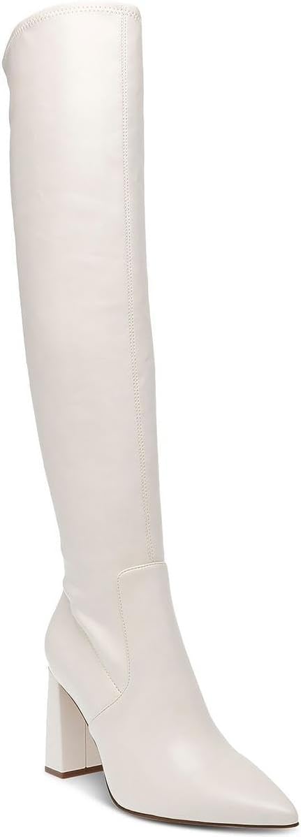 Wild Pair Womens EILEENE Faux Leather Pointed Toe Knee-High Boots
