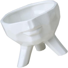 BESPORTBLE Creative Half Face Ceramic Pot Large White Planter Three Feet for Desktop Decoration and Plant Display for Ornamentation