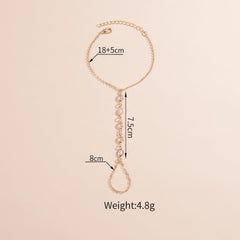 Gold Hand Chain Bracelet for Women Ring Beach Summer Jewelry Gifts