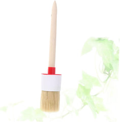 1Pc Round Bristle Brush with Wooden Handle Oil Painting Brush for Basting Grilling and Cooking for All Hand for Present Giving