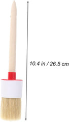 Ergonomic Wood Handle BBQ Brush Oil Painting Brush Round Bristle for Chalk and Sauce 1 Pc