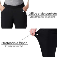 SLIM-SATION Women's Wide Band Ankle Pant Pull-on Pant with Tummy Control