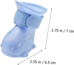 Happyyami 4pcs Dog Rain Boots -Resistant Pet Footwear for Dogs Comfortable Outdoor Shoes for Rainy Days for Active Puppies