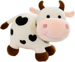 XZJMY Cow Plush Toy, 10.2" Little Cow Doll,Stuffed Animal Throw Plushie Pillow Doll, Present for Every Age & Occasion (White)