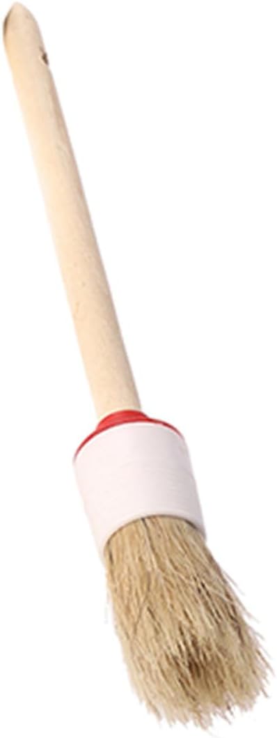 Yardwe 1Pc Bristle Brush with Wooden Handle Round Oil Painting and BBQ Brush for Cooking Versatile for Watercolor Painting Ergonomic Design Reduces Fatigue