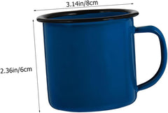 2pcs Enamel Camping Mug Mugs Old Style Enamel Cups for Travel Tea Water Lightweight