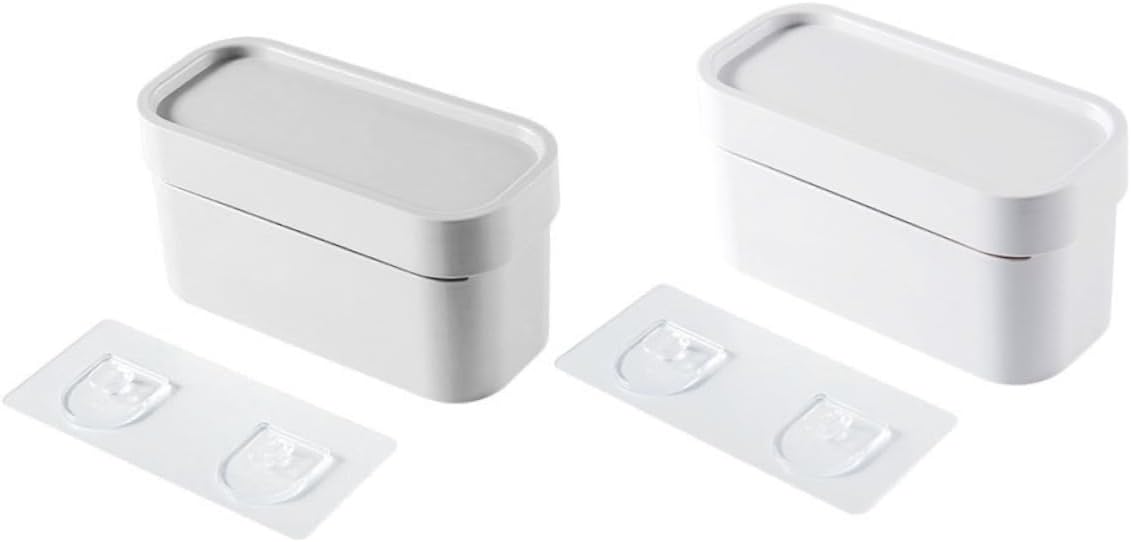 2Pcs Wall-Mounted Garbage Bag Dispenser Punch-Free Storage Box for Bathroom and Kitchen Plastic Bag Organizer No-Trace Adhesive Multi-Purpose Home Use