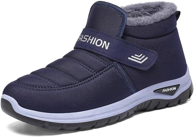 Men's Winter Boots Warm Insulated Snow Boots, Thick Sole, Casual Style Fleece Lined, Cold Weather Protection, Comfortable for Outdoor Activities (7,Blue)