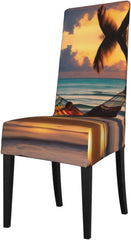 Sunset Beach Hammock Soft and Comfortable Dining Chair Protector - Suitable for Family Gatherings, banquets, Weddings and Hotels