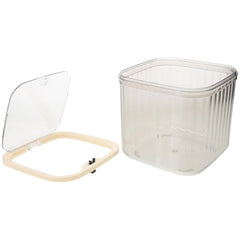 MAGICLULU Transparent Table Trash Bin: Small Push Top Garbage Can Plastic Desktop Waste Bin with Lid for Office Vanity Table Kitchen Home Organization