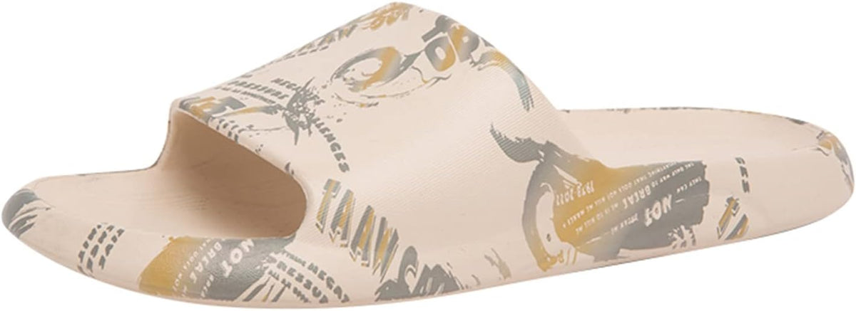 Men and Women Home Slippers Outdoor Slippers Nonslip Flip Flops Beach Shoes Slippers for Men Beige