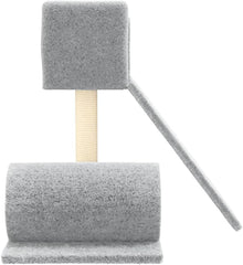 vidaXL Modern Light Grey Cat Tree with Multi Level Platforms Durable Engineered Wood Scratch Resistant Surfaces Ideal Indoor Furniture for Cats and Kittens Trees Tower Scratching Post Activity Center