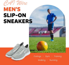 Mintra Sports CAI Wire Sneakers for Men, Laced Slip-On Shoes for Walking, Running, Casual Outings, Travel, Gym, Knitted Upper Lightweight Sneakers, Breathable & Non-Slip, Black/Acid Lime