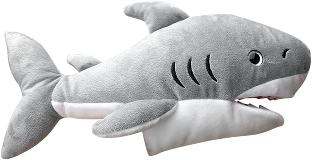 LOGOFUN Plush Shark Hand Puppet Stuffed Animal Hand Puppet for Kids Cartoon Animal Hand Toy for Storytelling Teaching Role-Playing