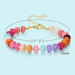 Colorful Abacus Bead Bracelet Bead Bohemian Style Summer Beach Bracelet Adjustable Simple Layered Bracelet for Women Natural Stone Gift