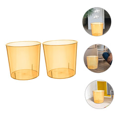 2pcs Garbage Can Transparent Litter Box for Home Organization for Office Kitchen and Compact Spaces Pet Material No Lid Design