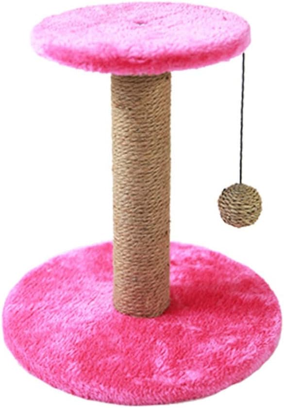 Cat Scratch Column Climbing Frame Tower and Tree Round and Square Structure Jump Platform, 2 Sizes, 4 Colors (Color : Pink, Size : 30x30x33cm)