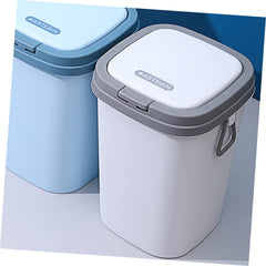 Nordic Style Press Type Trash Can with Lid Plastic Waste Bin for Bathroom Kitchen and Living Room Compact Household Garbage Container