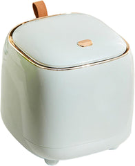 Small Trash Can with Lid, 6 Inch Press-Type Plastic Mini Trash Can with Handle, Waste Basket for Kitchen, Bathroom, Office, Desk, CarTrash