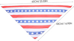 SUPVOX 2pcs American Flag Pet Bandana Patriotic Triangle Scarf for Dogs Cats Lightweight Independence Day Stars Stripes