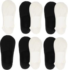 6pairs Men's Low Cut Invisible Socks Breathable Summer Liner Socks with Moisture-wicking Towel Bottom Unisex Comfort for Everyday Wear Black White Each