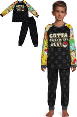 Pokemon Pajamas Set, 2 Piece Sleepwear for Kids, Size 14/16 Black