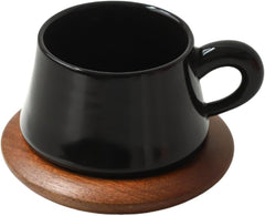 Ceramic Coffee Mug with Saucer Cappuccino Cup Fits Dishwasher and Microwave Coffeeware Coffee Cup for Party Home