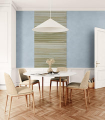 CONCORD WALLCOVERINGS ™ Display Sample, Grasscloth Texture Wallpaper Roll, Decorative Green Vinyl, Natural Weave Pattern, Textured Wall Covering for Living Room, Bedroom, Office, 7"x10"