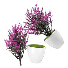 Vaguelly 2pcs Artificial Flower Plant Bonsai Decorative Fake Plant Lifelike Room Decor Tabletop Potted