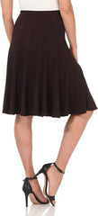 Rekucci Women's Ease into Comfort Flared Knee Length Knit Skirt