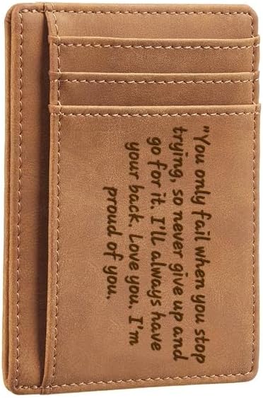 Generic Minimalist Leather Slim Wallet for Men Wallet - Super Soft., Brown