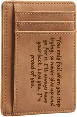 Generic Minimalist Leather Slim Wallet for Men Wallet - Super Soft., Brown