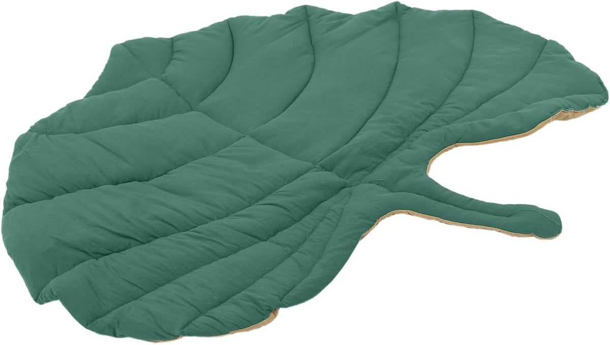 Reversible Leaf Shaped Pet Mat for Cats and Dogs All Season Machine Washable Crate Pad Cozy Cat Bed Mat for Indoor Use Elegant Design Home