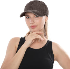 Classic Low Profile Baseball Cap, Adjustable Cotton Golf Hat, Unconstructed Plain Design for Men and Women(Coffee)