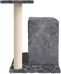 vidaXL Modern Cat Tree with Sisal Scratching Post - Dark Gray, Indoor Activity Center, 20.1 in Tall