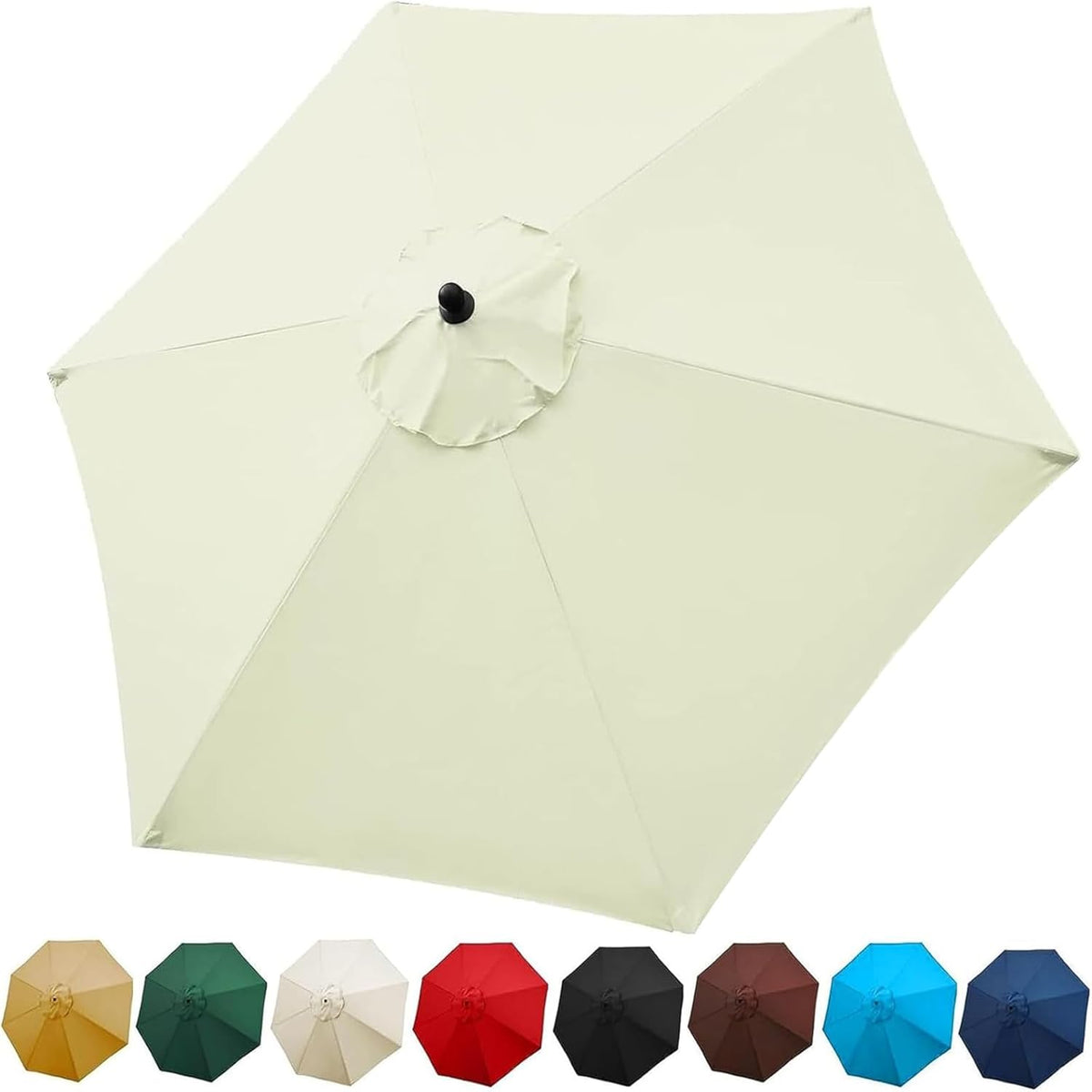 Patio Umbrella Replacement Canopy Waterproof Polyester Fabric Parasol Canopy Cover Replacement Cloth for 200/270/300cm,6/8 Ribs Garden Umbrella Easy to Change, Red