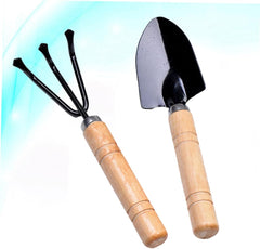 2pcs Mini Garden Planting Tools Set Ergonomic Hand Tools for Succulent and Bonsai Care Durable Spade and Rake Gardening Boy Girl and Plant Lovers
