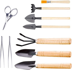 Garden Tool Set Garden Hand Tool Kit Plant Care Kit Bonsai Planting for Gift 10PCSGarden Set