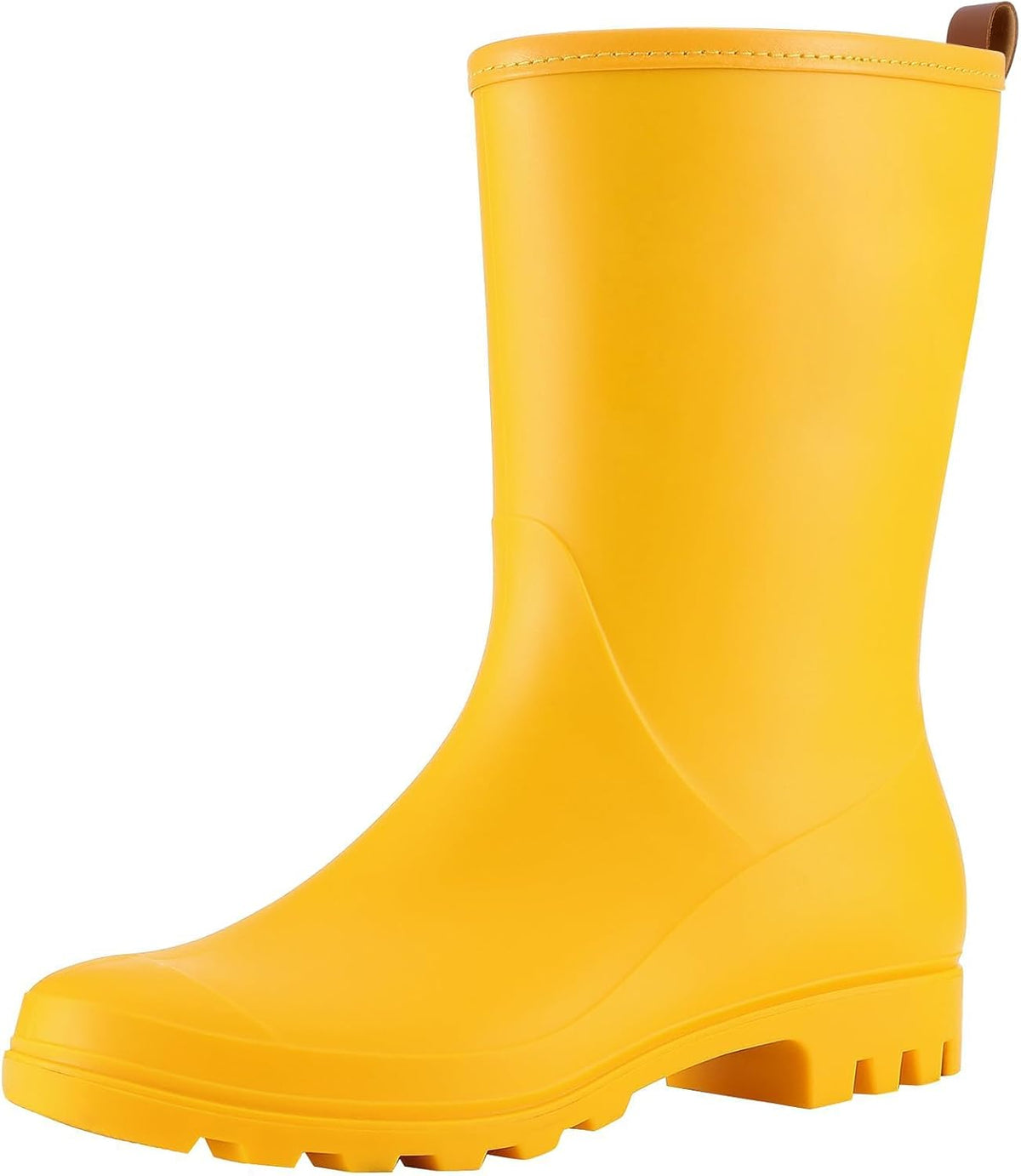 Asgard Women's Mid Calf Rain Boots Waterproof Garden Shoes Slip on Rubber Boots