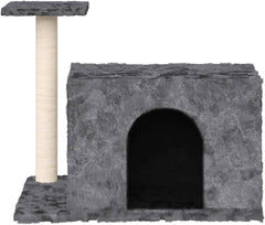 vidaXL Modern Cat Tree with Sisal Scratching Post - Dark Gray, Indoor Activity Center, 20.1 in Tall